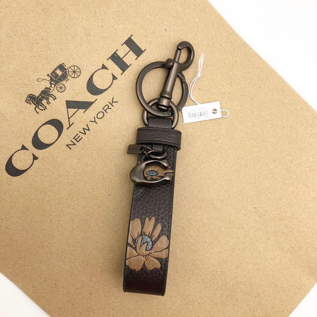 【COACH☆新品】 ループ バッグ チャーム・フローラル プリント！花柄！新作！_画像1