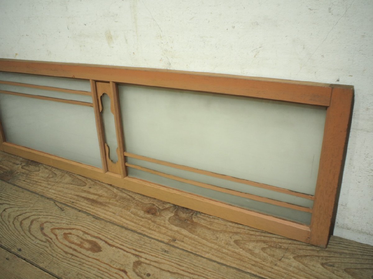 taD0152*(2)[H37cm×W124,5cm]* retro taste ... old tree frame glass door * old fittings field interval Ran ma Akira . taking . old Japanese-style house Cafe antique L under 