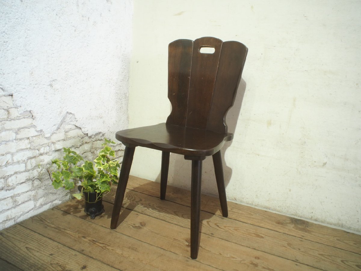 タL0254◇⑨ヴィンテージ◇レトロモダンな古い木製チェア◇椅子 イス