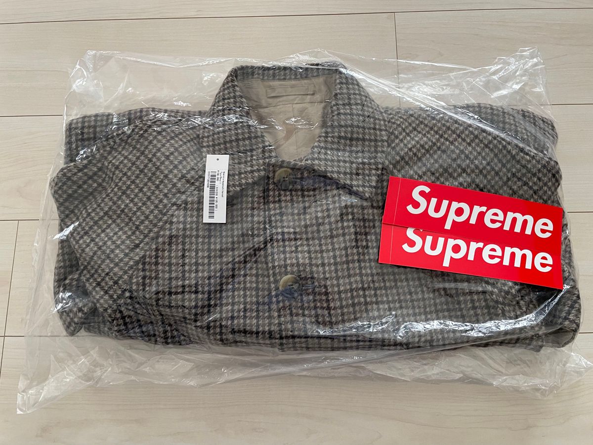 新品】Supreme 23fw Reversible Houndstooth Overcoat Tan S 新品】Supreme 23fw Reversible Houndstooth Overcoat Tan S
