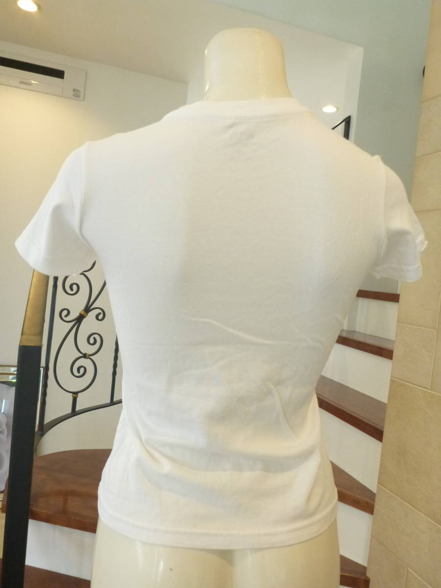  beautiful goods A|X ARMANI EXCHANGEl Armani Exchange * white white rhinestone stretch short sleeves shirt XS