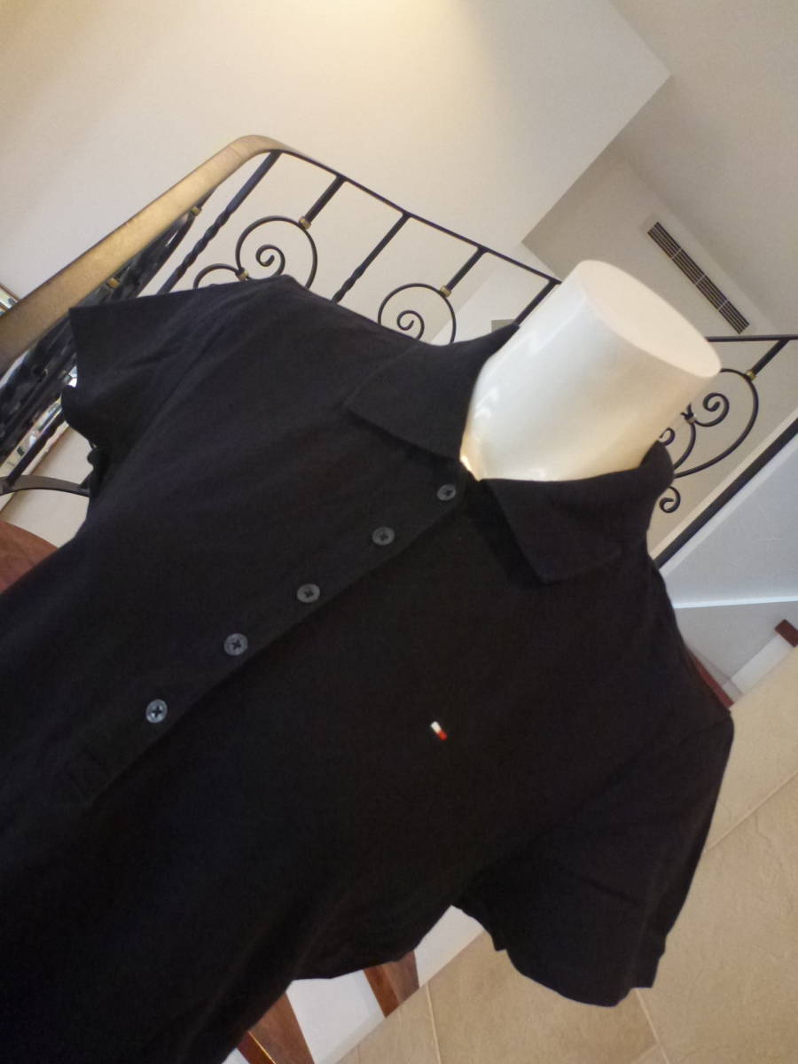 TOMMY HILFIGER ( Tommy Hilfiger )* black black polo-shirt with short sleeves M