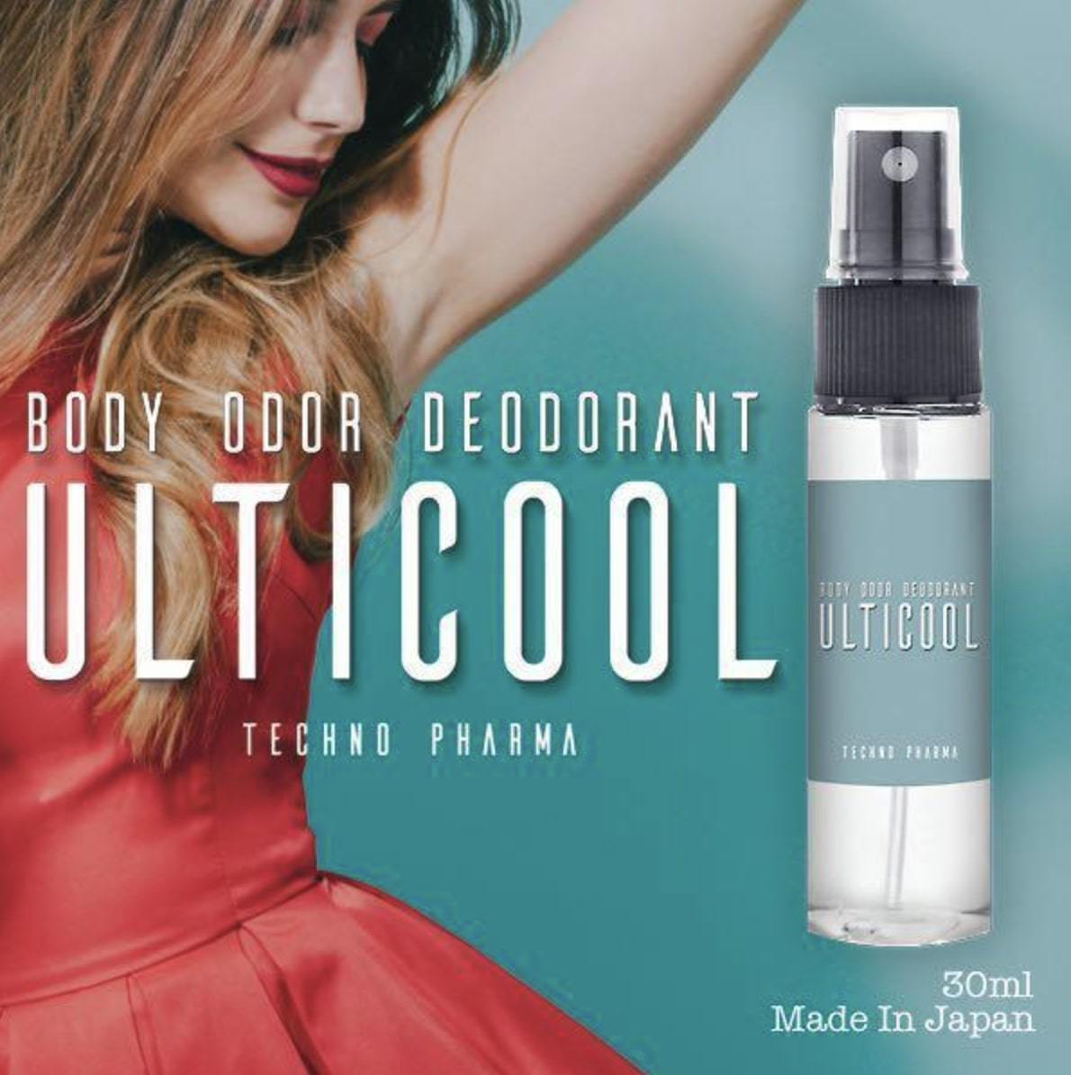 100% natural ingredient body deodorization spray ULTICOOL 30ml