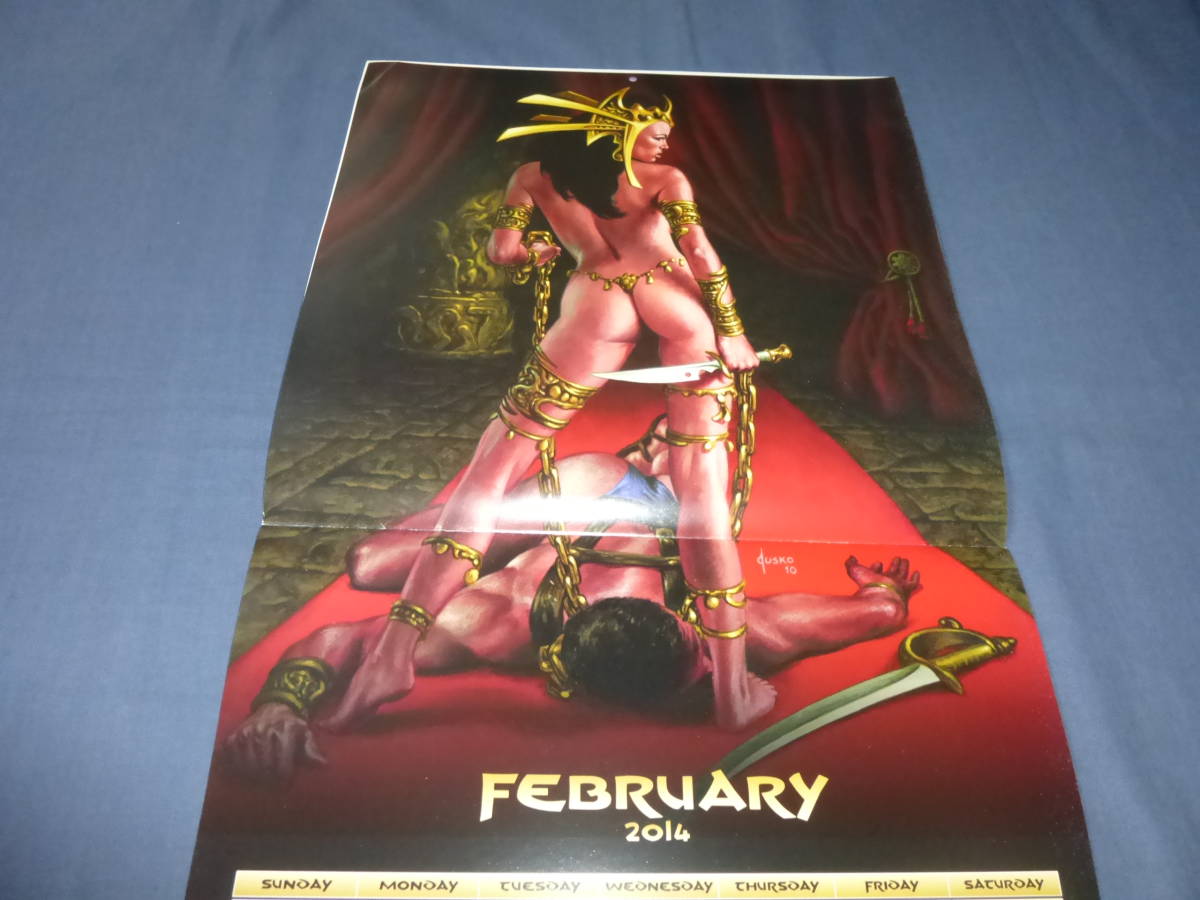 80/ иностранная книга календарь [Dejah Thoris(teja* санки s)]2014 год sexy иллюстрации *.. женщина воитель * фэнтези искусство 