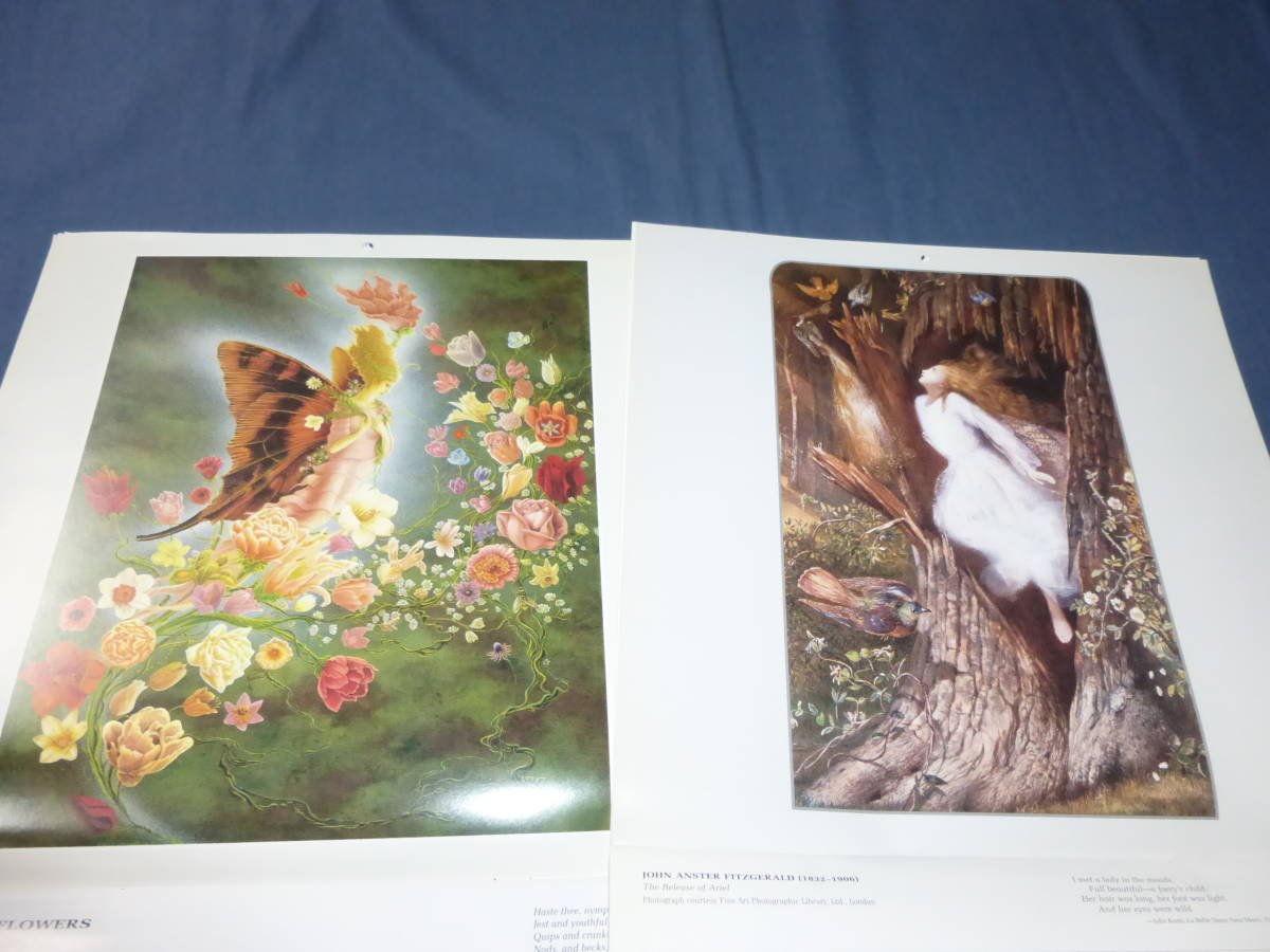 80/洋書カレンダー２冊セット「FAIRIES」1996年、2000年　妖精のカレンダー　CALENDAR_画像4