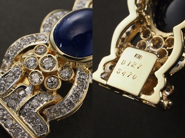  sapphire /4.70ct diamond /1.27ct design bracele K18YGso-ting attaching 
