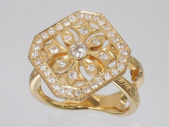  Loree Rodkin loreeRodkin diamond ring en gray bin g engraving diamond ring botanikaru motif 18KYG 13 number weak [RB]