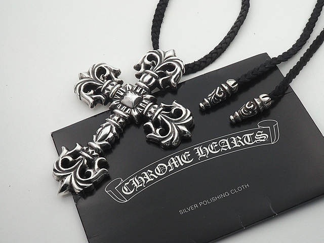 クロムハーツ CHROME HEARTS フィリグリークロス ラージ レザーブレイド チョーカーネックレス ラージペンダント シルバー SV925【RB】_画像7