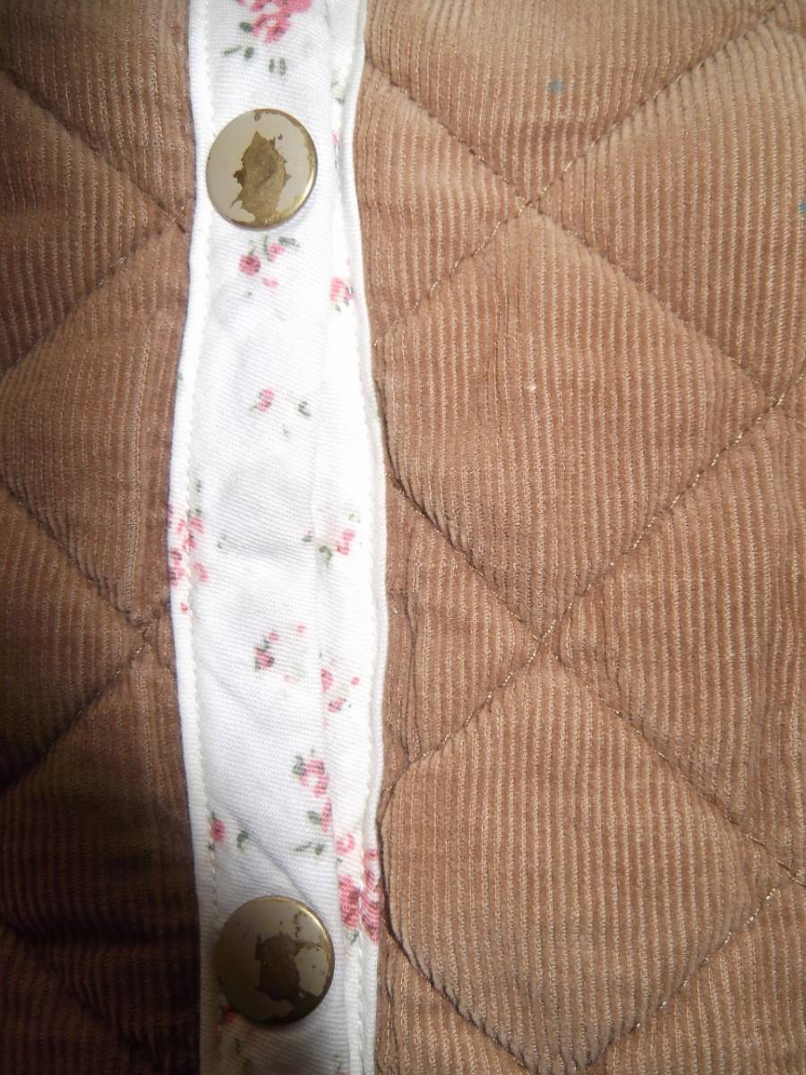 * прекрасный товар any FAM 140 пальто жакет двусторонний цветочный принт вельвет с капюшоном . бежевый стеганое полотно бренд 