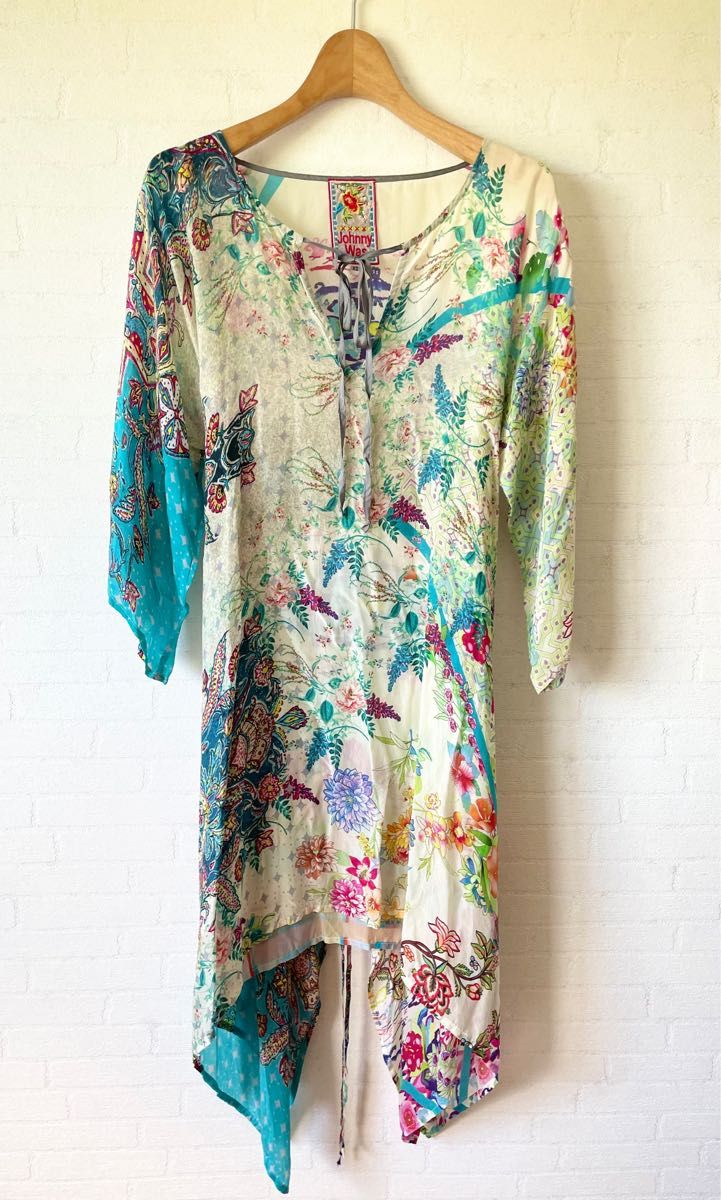 かなり美品】Johnny Was ジョニーワズ 花柄 アシンメトリーワンピース