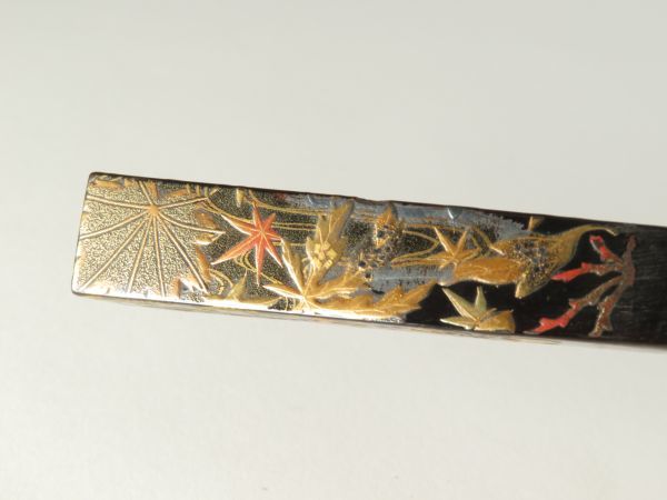 [5747] Taisho ~ Showa era kimono small articles (. mountain ). leaf map era lacqering .kougai( the first goods * purchase goods )