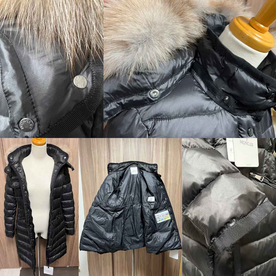 Sサイズ【未使用】MONCLER HERMIFUR Fox fur TG1　ブラック　黒色　正規品　◆定価36万円◆　大人気フォックスファー_画像5