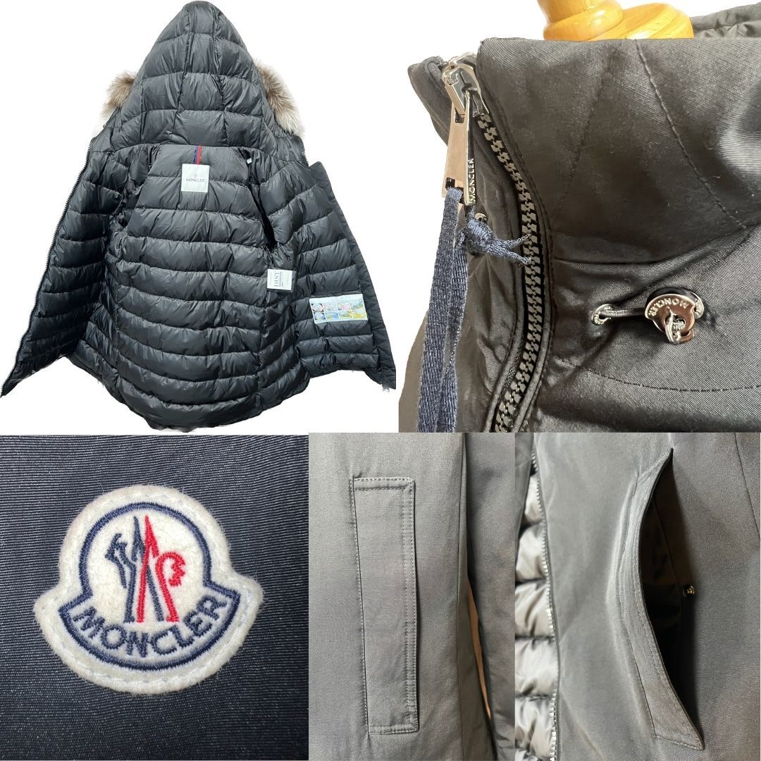 Mサイズ【未使用】MONCLER BLAVET ブラベット Fox fur TG0　ブラック　黒色　正規品　◆定価36万円◆　大人気フォックスファー_画像5