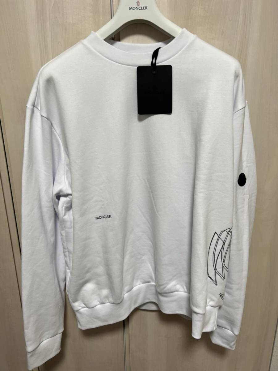 Mサイズ【未使用】MONCLER 3D Graphic print sweatshirt　スウェット 白色 ホワイト色　正規品　◆定価９万円◆　トレーナー