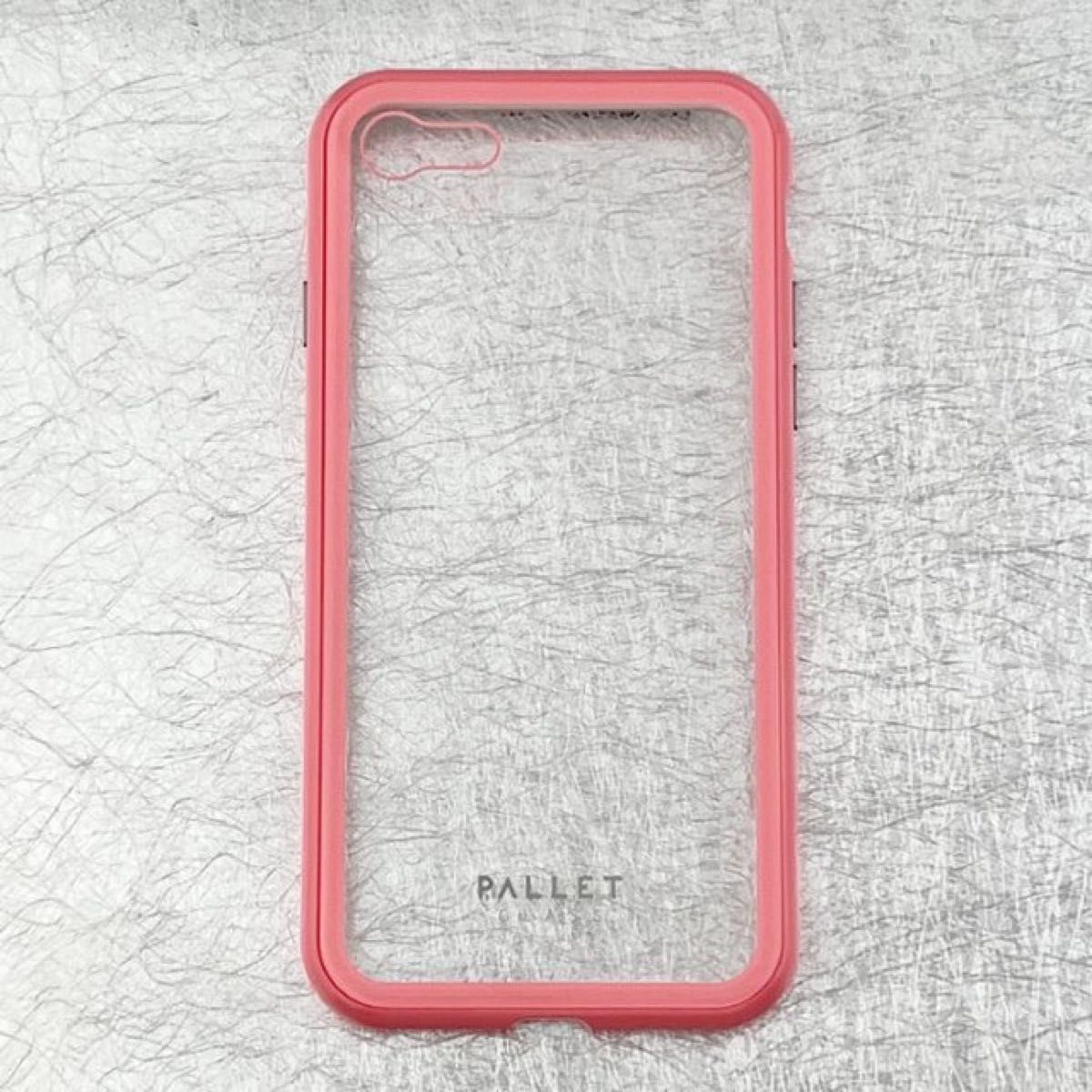 iPhone 7/8/SE2 ガラスハイブリッドケース「PALLET GLASS」 クリアピンク