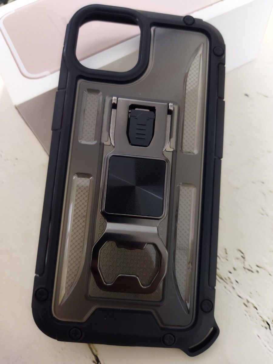 全面保護iPhone１３スマホケース　アイフォン１３携帯カバー　スマホスタンド機能付き　ブラック　６．１インチiPhoneケース黒
