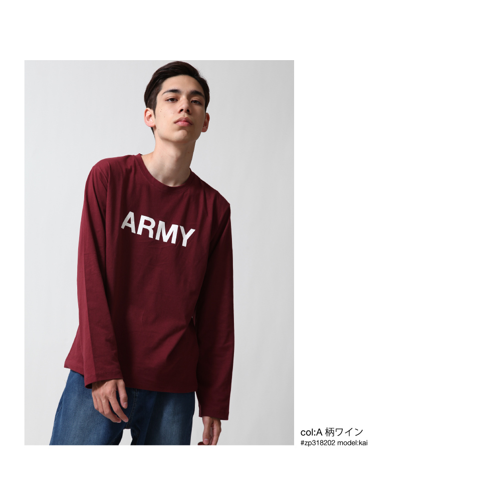 新品 ARMY Tシャツ ZIP FIVE ロングスリーブ 長袖 ロンT_画像1