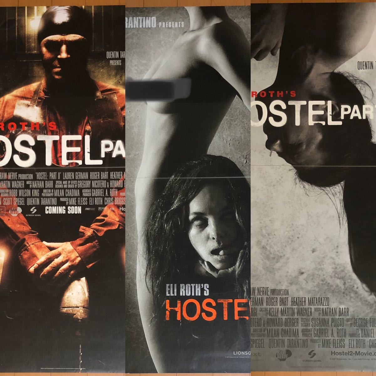 全735 映画ポスター3枚セット ホステル2 HOSTEL PART II イーライ・ロス Eli Roth クエンティン・タランティーノ Quentin Tarantino 海外版