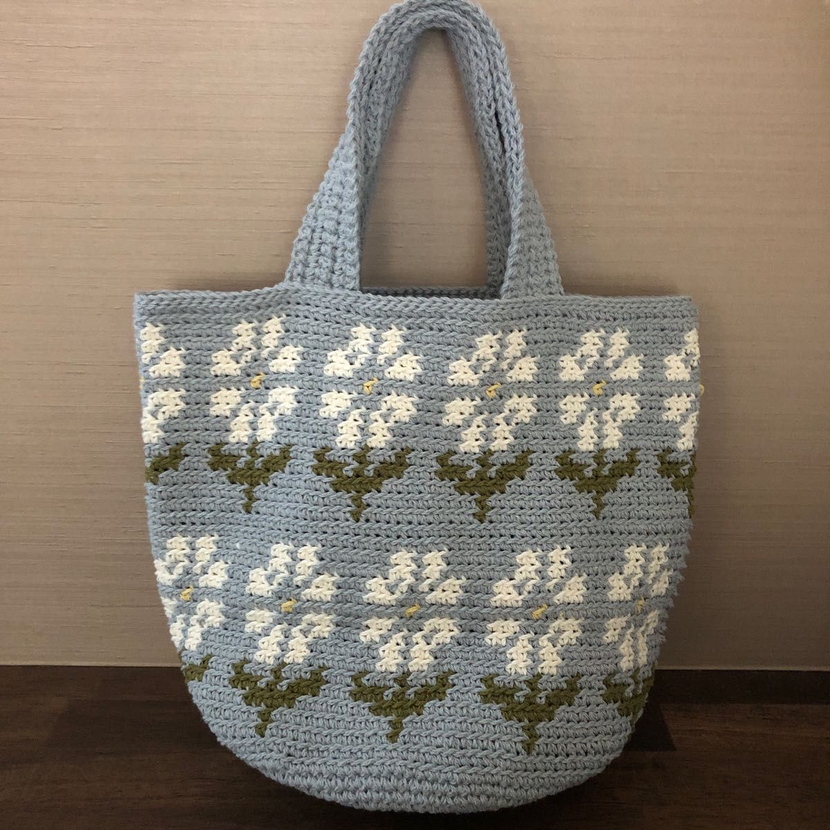 ハンドメイド　かぎ編み　お花のハンドバッグ　⑦