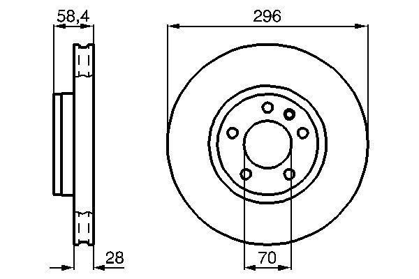 BOSCH made Opel Omega B Estate Senator Bbok sole Karl ton III 0986478593 brake disk rotor front 2 pieces set new goods 