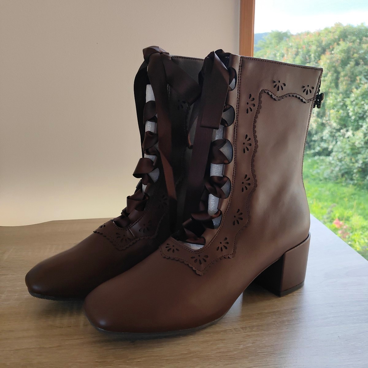 [ free shipping * anonymity delivery ] with translation special price! tag equipped axes femme axes femme race up gi Lee boots tea S size 22.5cm