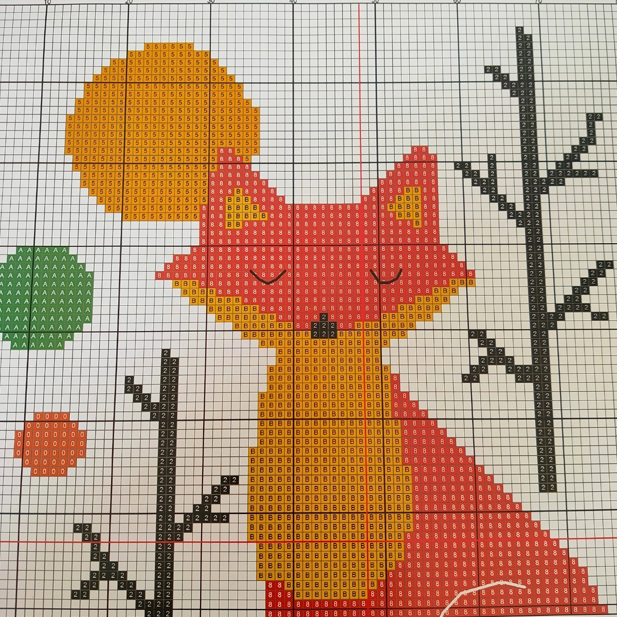 クロスステッチキット colorful fox カラフルキツネ きつね 狐 14CT 22×30cm 図案印刷なし 刺繍
