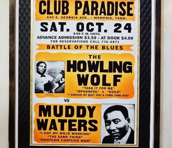 マディ・ウォーターズ/ハウリン・ウルフ/ライブ・ポスター1964 額装品/Muddy Waters/Howlin' Wolf/Blues Live/Memphis 1964_画像2