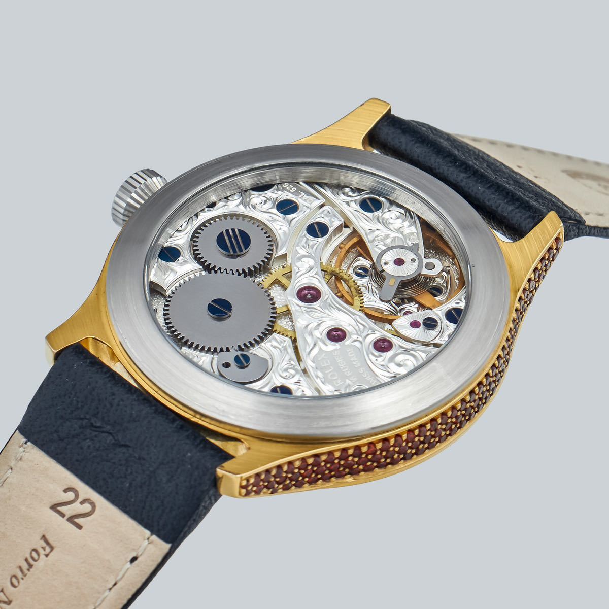 アンティーク／Marriage watch／Rolex 懐中時計をアレンジした45mmのメンズ腕時計 ／半年保証／ 手巻き ／スケルトン_画像6