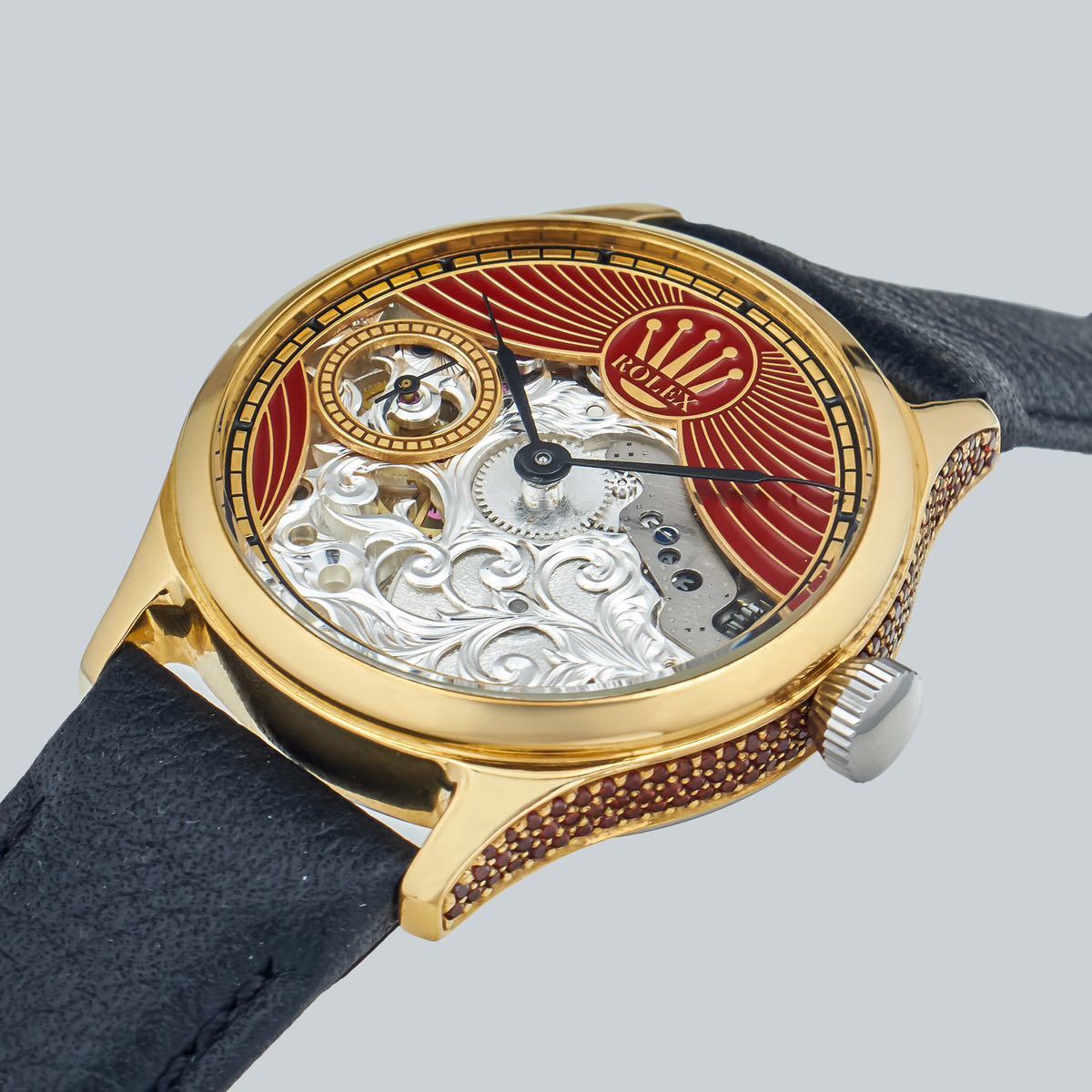 アンティーク／Marriage watch／Rolex 懐中時計をアレンジした45mmのメンズ腕時計 ／半年保証／ 手巻き ／スケルトン_画像5