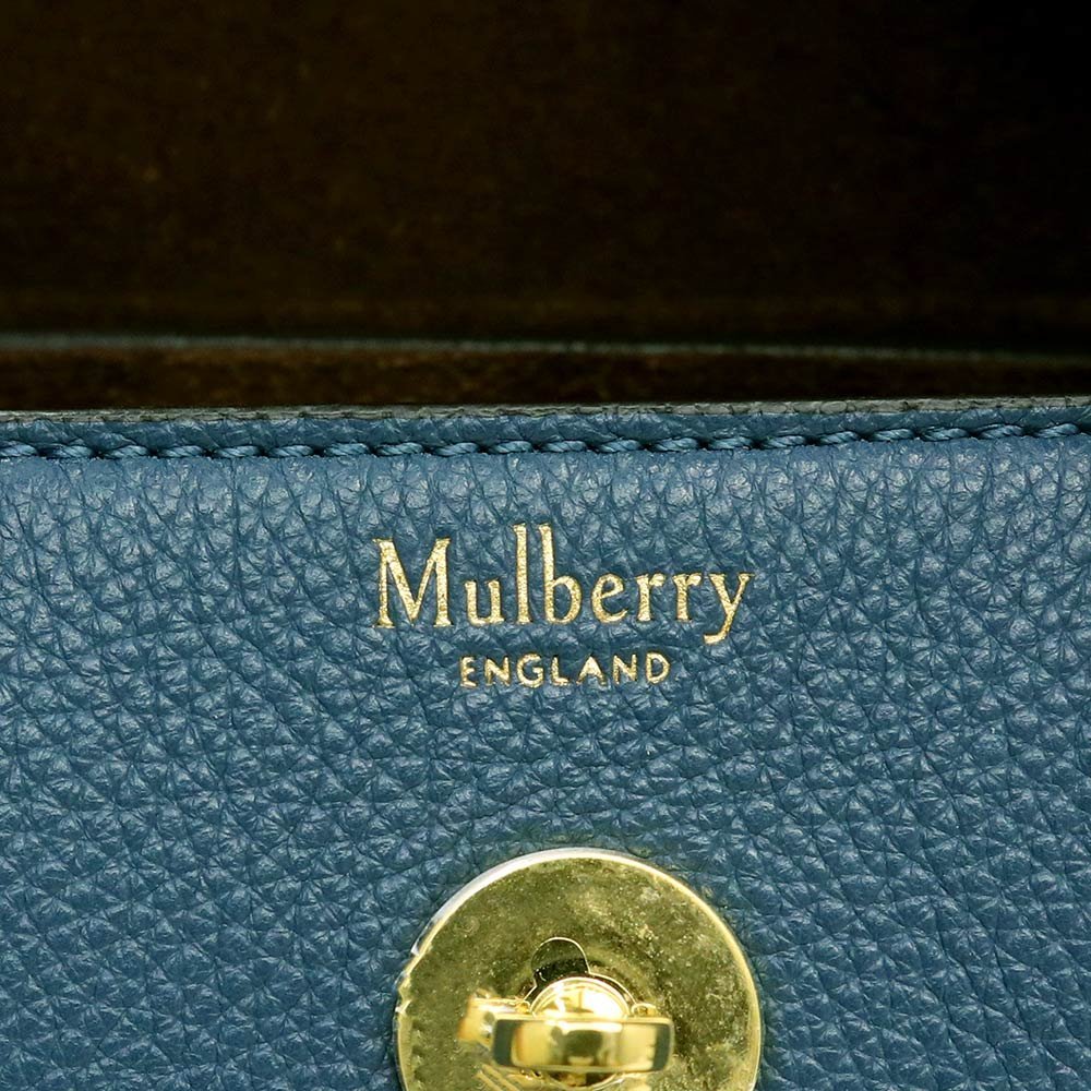 （新品・未使用品）マルベリー MULBERRY スモール ベイズウォーター ハンドバッグ グレインカーフレザー ディープシー ブルー 青 HH3930_画像9