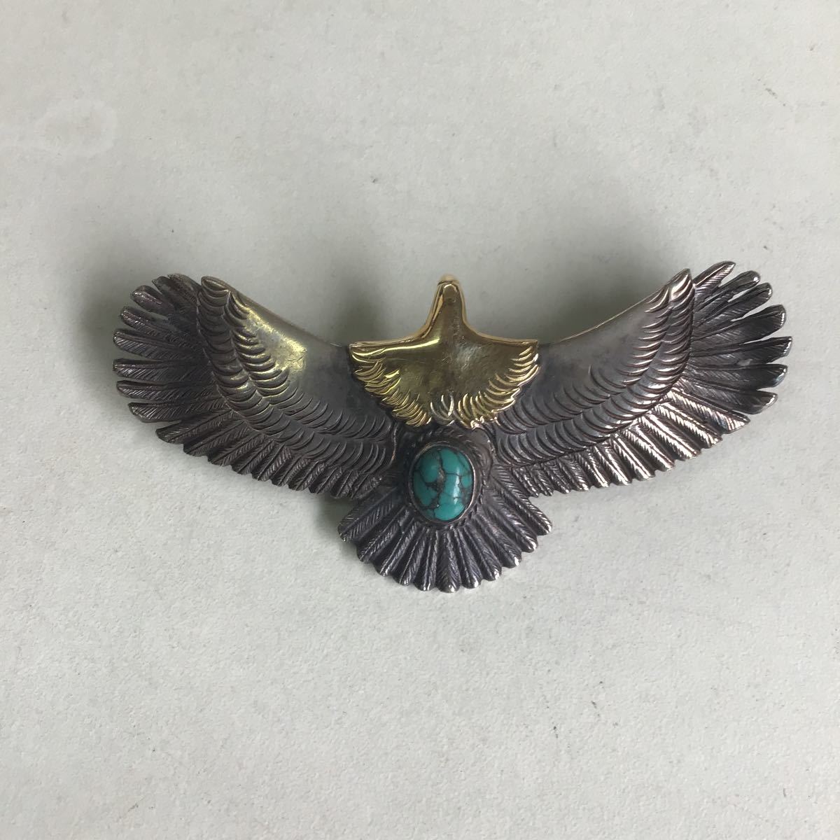  free shipping used First Arrows large Eagle silver . turquoise pendant top 