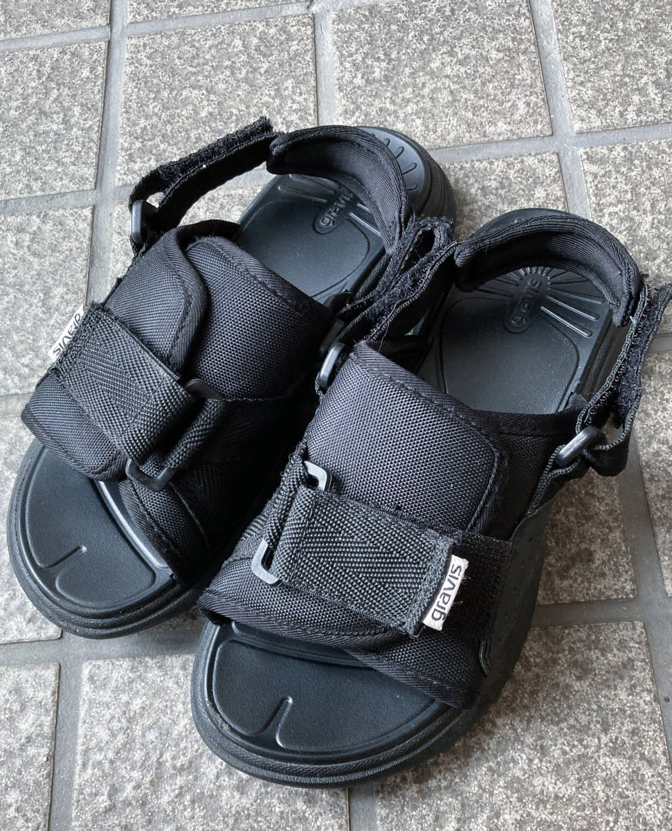 gravis 美品　キッズ　サンダル　21cm グラビス　ブラック　黒　マジックテープ　調節可能　ガールズ　女の子　19cm 20cm_画像2