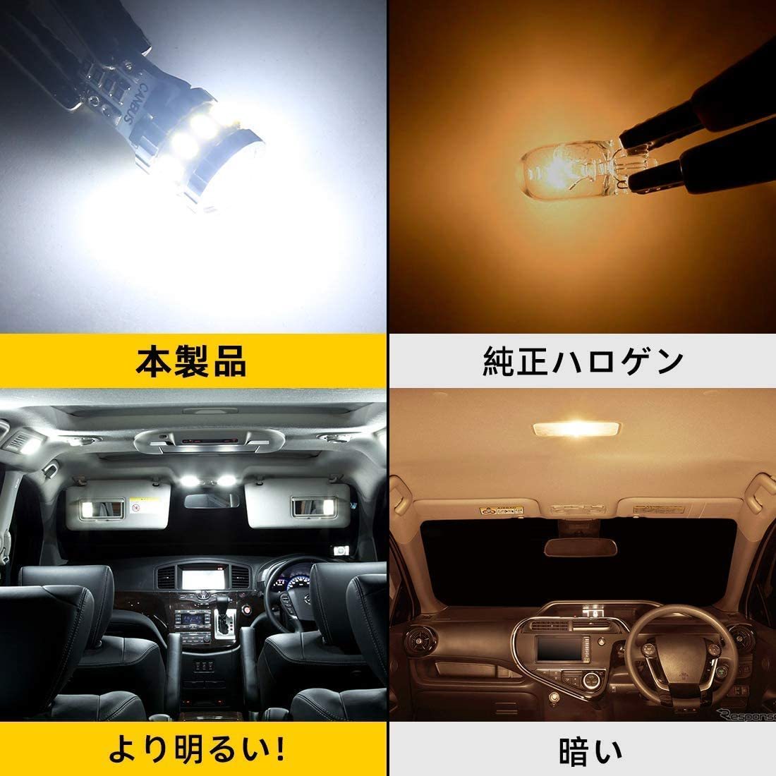  T10 LED ホワイト 爆光 キャンセラー内蔵 ポジションランプ ナンバー灯 ルームランプ 高耐久 無極性 3014LED素子6000K DC12V 2.4W ２個入_画像2