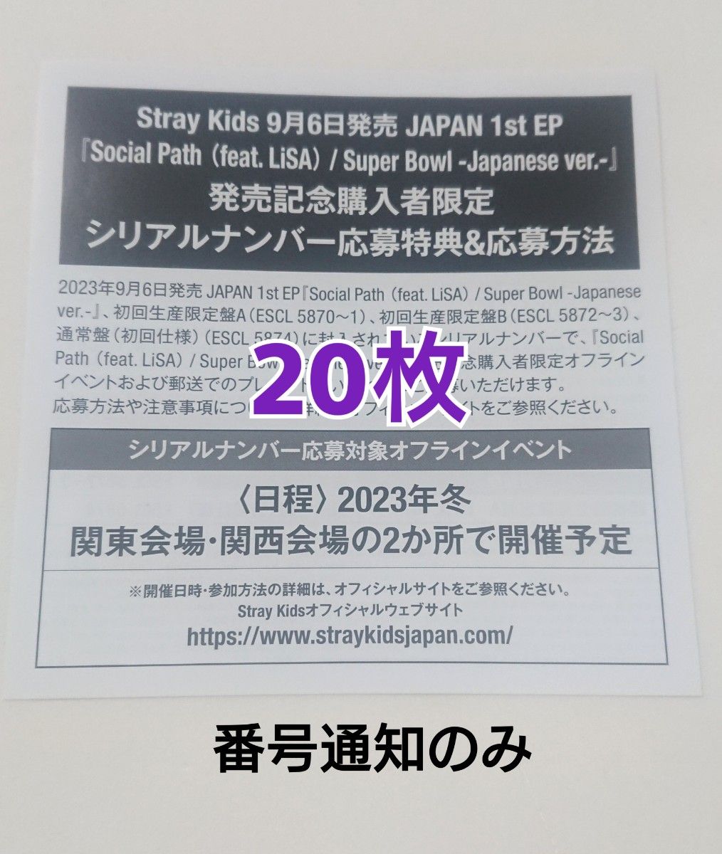Stray Kids シリアル 応募券 20枚 スキズ-