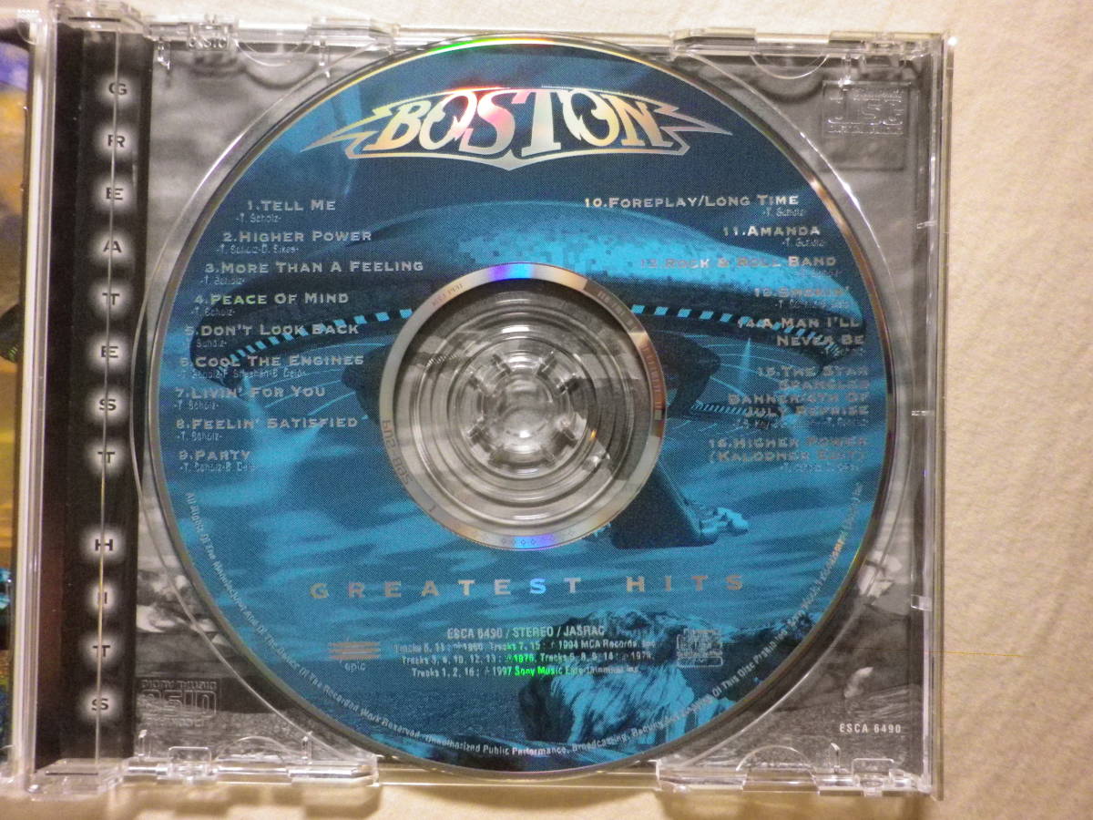 『Boston/Greatest Hits(1997)』(1997年発売,ESCA-6490,廃盤,国内盤帯付,歌詞対訳付,Amanda,More Than A Feeling,Don’t Look Back)_画像3