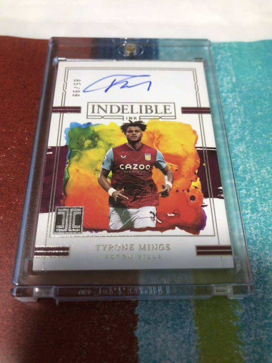 直筆サイン入りオンカード タイロンミングス PANINI IMPECCABLE SOCCER INDELIBLE INK ASTON VILLA TYRONE MINGS アストンヴィラ_画像1