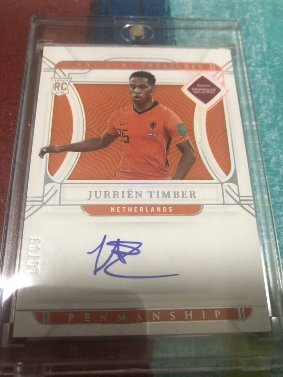 10/99 ユリアンティンバー PANINI NATIONAL TREASURES PENMANSHIP NETHERLANDS JURRIEN TIMBER 直筆サイン オンカード オランダ代表