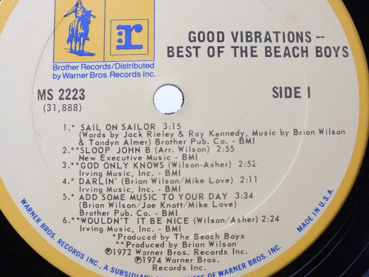 LP MS 2223 THE BEACH BOYS ザ・ビーチ・ボーイズ GOOD VIBRATIONS 【8商品以上同梱で送料無料】の画像5