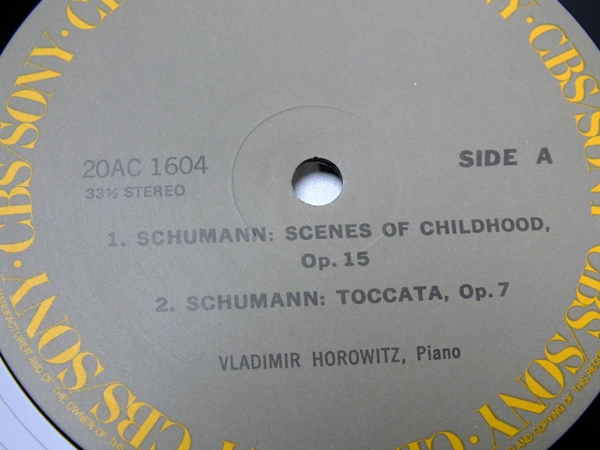 LP 20AC 1604 【ピアノ】　ウラディミール・ホロヴィッツ　ピアノ名演集　シューマン　子供の情景 【8商品以上同梱で送料無料】_画像5