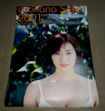 ♪即決♪♪送料無料♪2001年 酒井若菜のカレンダー B2サイズ 7枚綴り 未使用美品