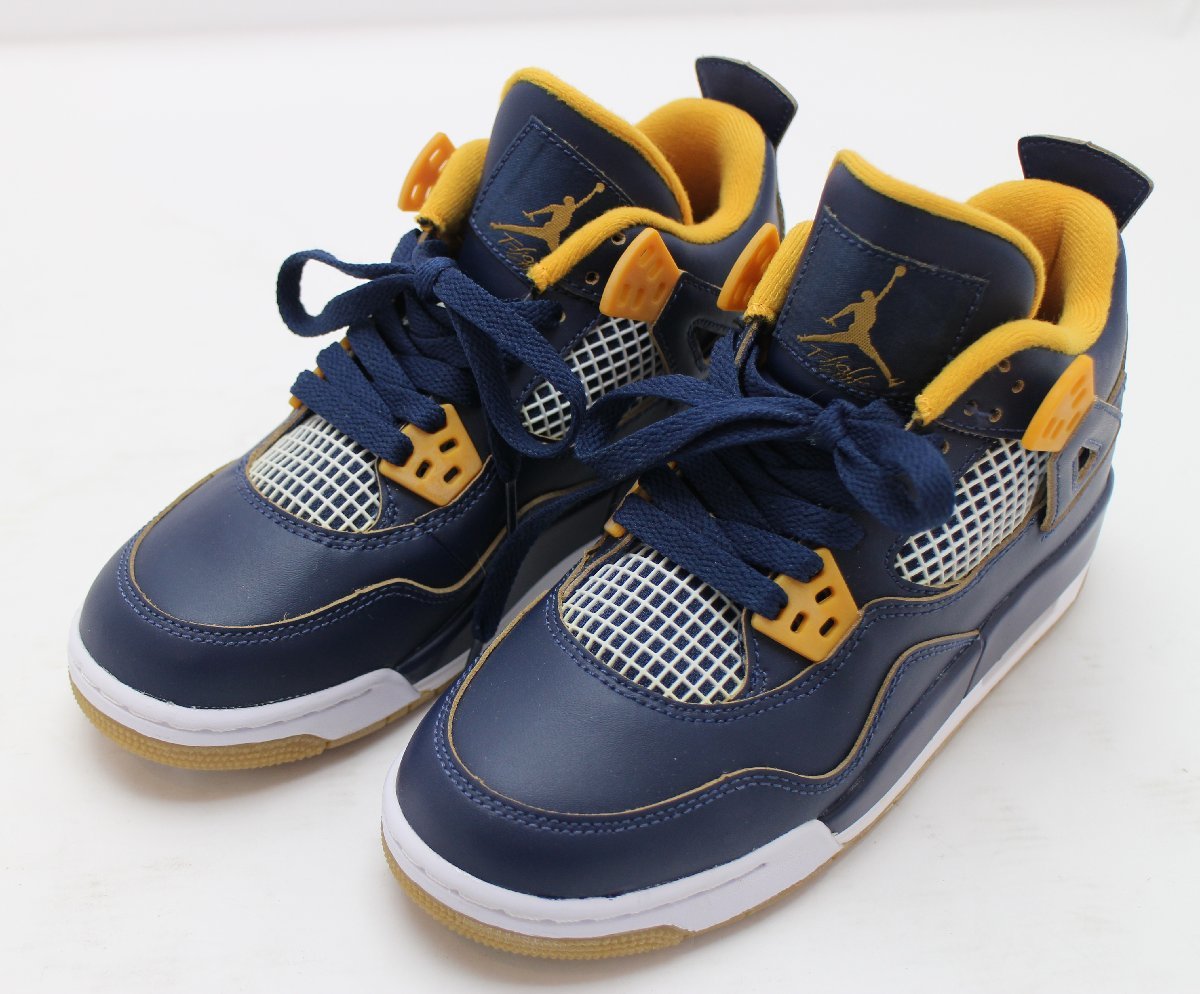 NIKE AIR JORDAN 4 RETRO BG DUNK FROM ABOVE 23cm ナイキ エア ジョーダン 408452-425 ネイビー イエロー_画像1