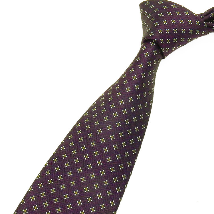 国産 高品質ネクタイ 紫紺 小紋格子 シルク100％ 京都縫製 メール便送料無料 KY-AK08の画像2