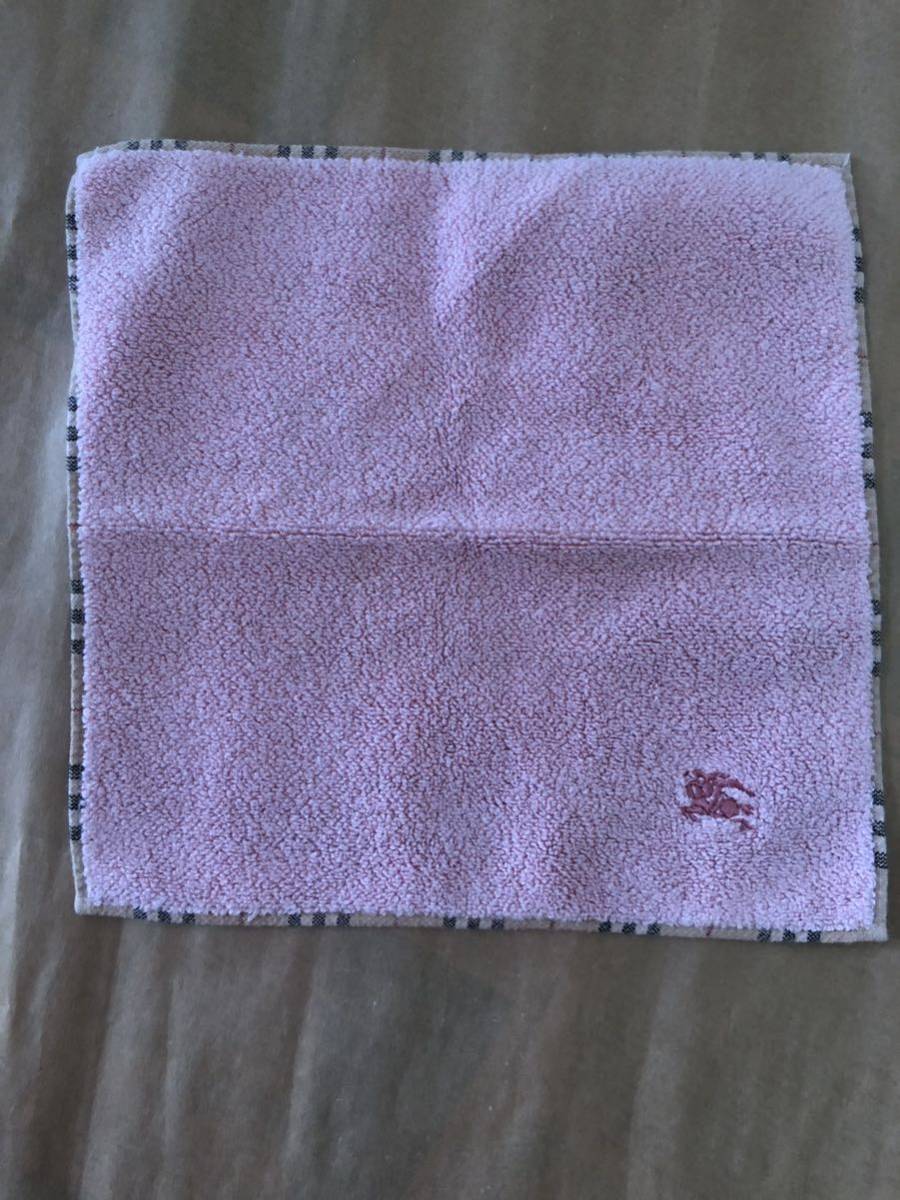 [ популярный рисунок ] как новый BURBERRY полотенце носовой платок Burberry noba проверка полотенце для рук шланг Mark розовый 