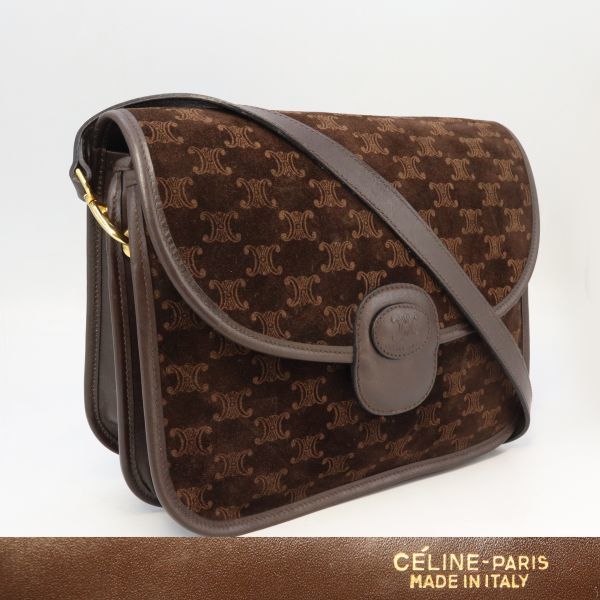 爆売り!】 e3418【CELINE】ヴィンテージ マカダム スエード×レザー