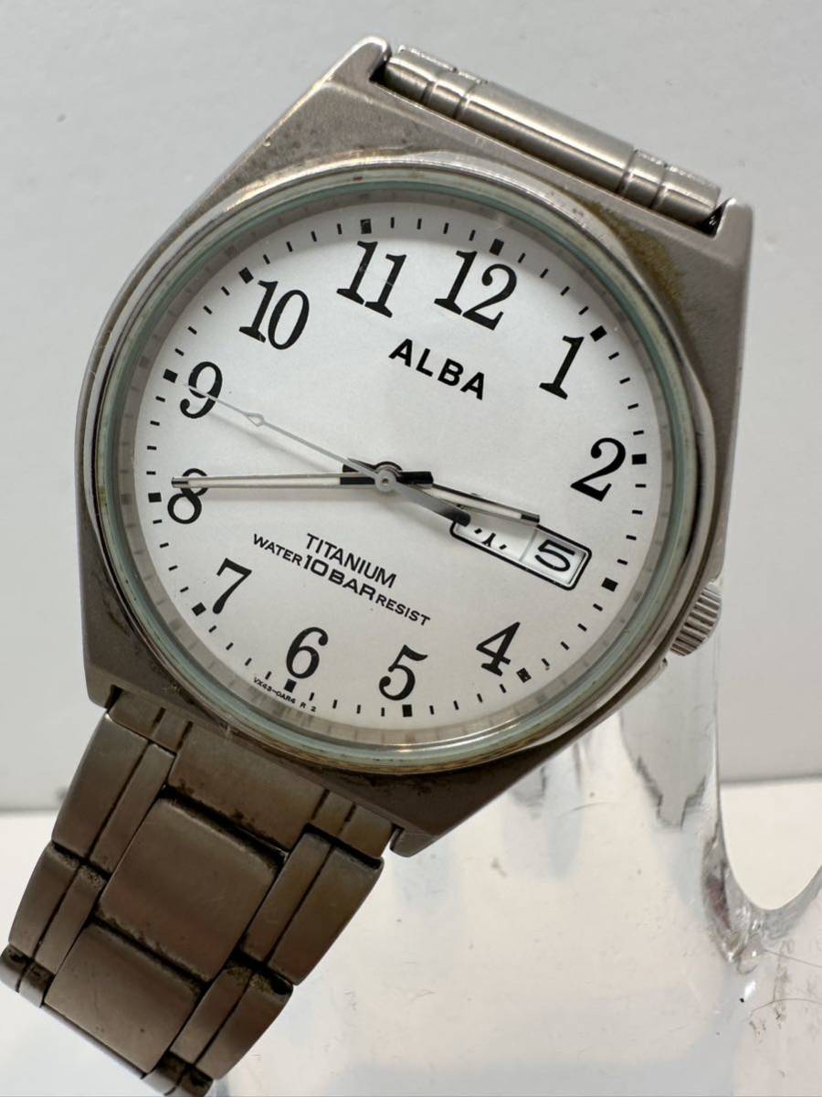 【SEIKO 】ALBA メンズ腕時計 TITANIUM クォーツ 中古品　電池交換済み　稼動品　40-10_画像1