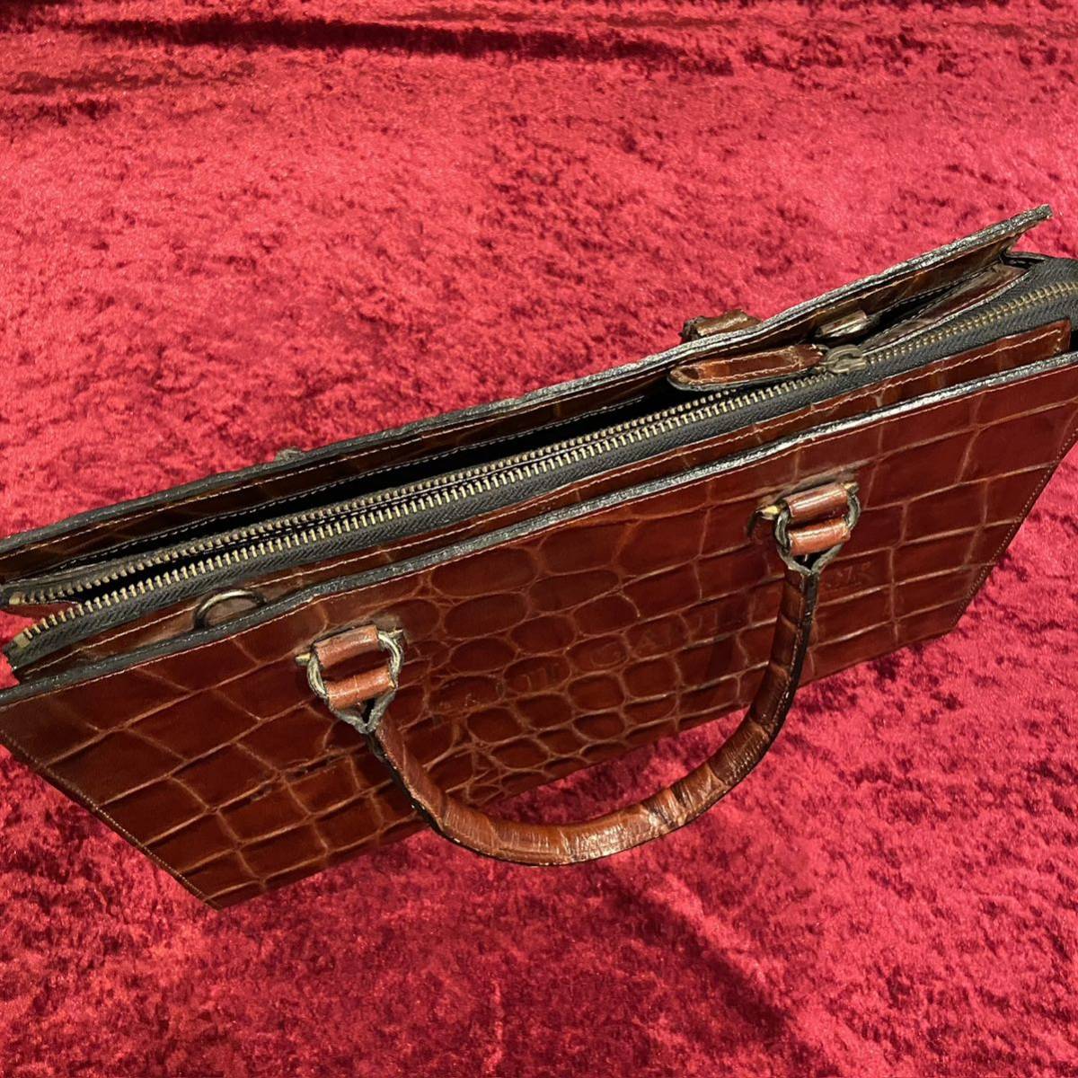 vintage GAULTLER ジャンポールゴルチエ クロコ型押し レザー 本革 ハンドバッグの画像10
