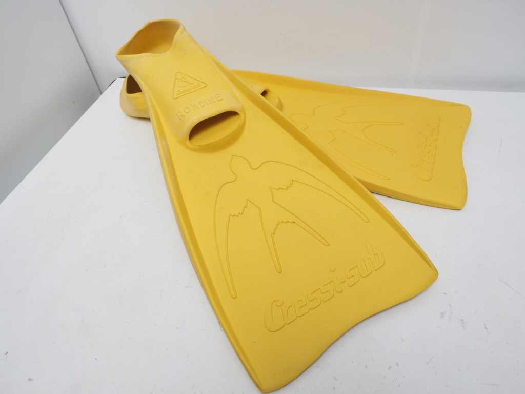  unused rare rare item Cressikresi.RONDINE long DIN float Raver full foot fins yellow size :44-45(27-28cm)[SPN]