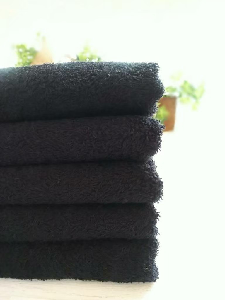 泉州タオル　300匁高級綿糸コーマコットンフェイスタオルセット6枚組[ブラック]まとめて　タオル新品　ふわふわ　吸水性抜群