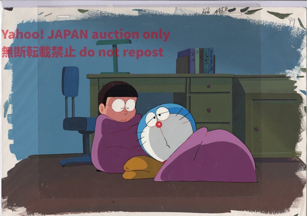 Doraemon с автографом Соответствующий фон Живопись Cel Drawing 8 ♯ Оригинальная картина Видео Макет Иллюстрация Настройка Материал Антиквариат