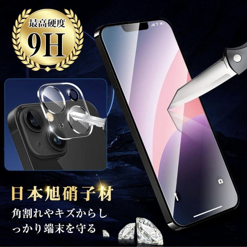  iPhone 15 Plus 用 スマホ液晶 保護フィルム（iphone6.7インチ+2眼透明 2枚入り)日本旭硝子製 キズ防止